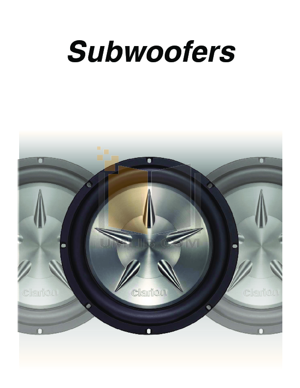 Download free pdf for Clarion SFW1051 Subwoofer manual